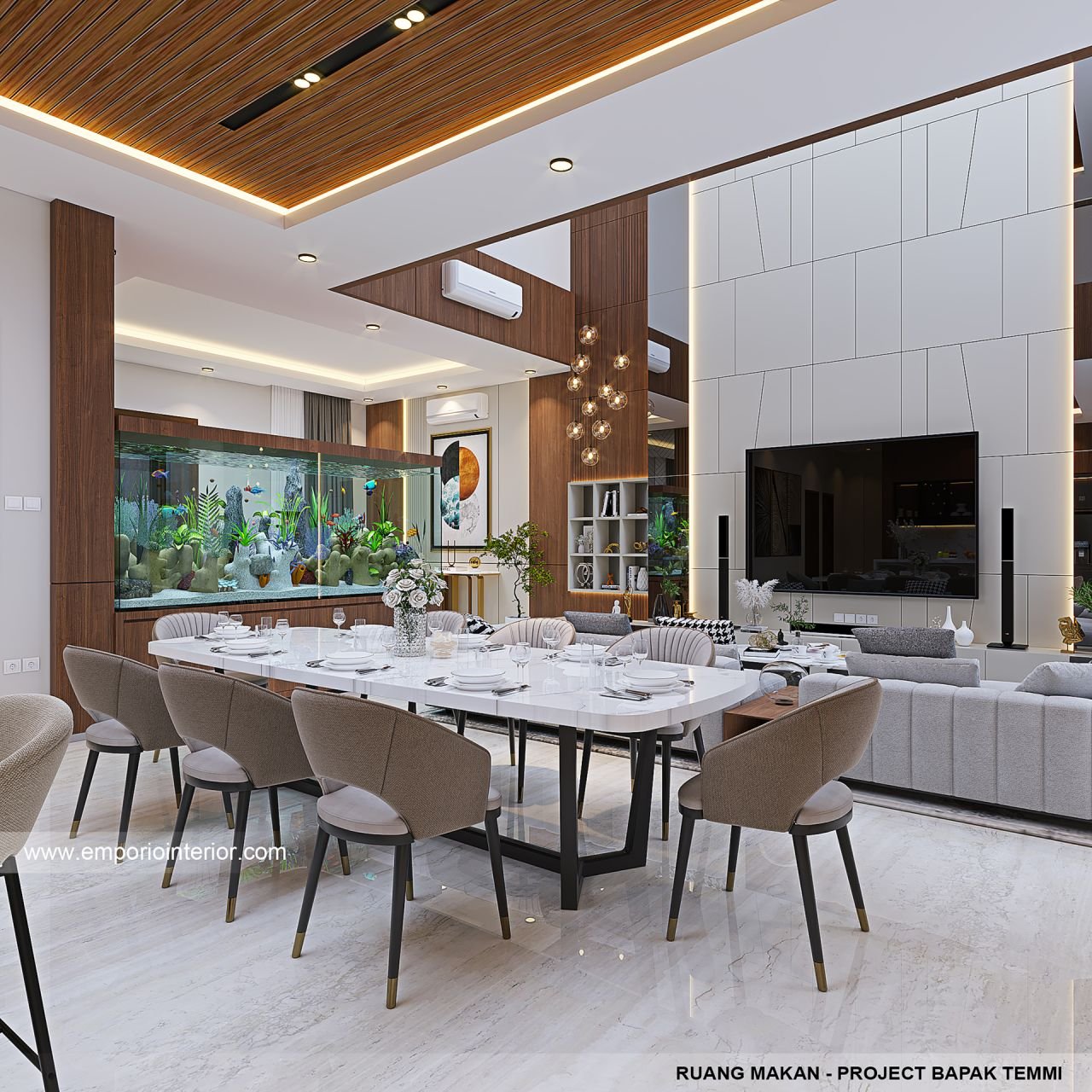 Ide Desain Interior Rumah Mewah Bapak TMI di Jakarta Utara: Desain