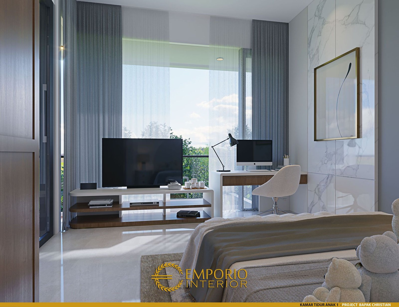 Desain Kamar Tidur Interior Rumah Bapak Christian Di BSD Tangerang 