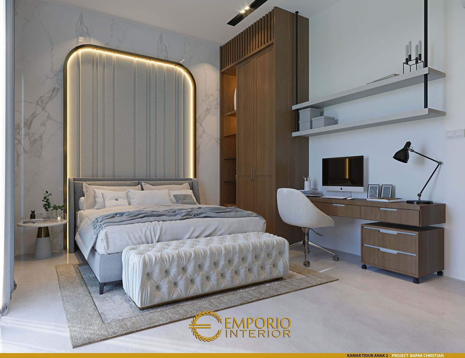 Desain Kamar Tidur Interior Rumah Bapak Christian Di BSD Tangerang 