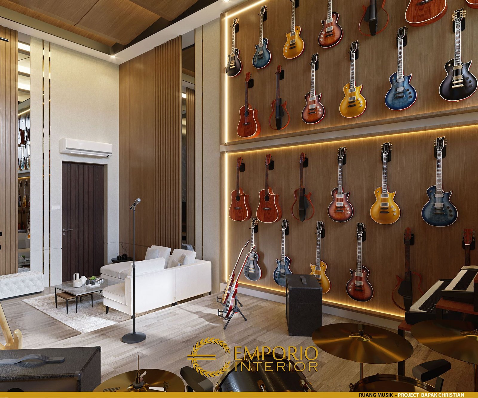 Desain Ruang Studio Musik Interior Rumah Bapak Christian Di BSD 