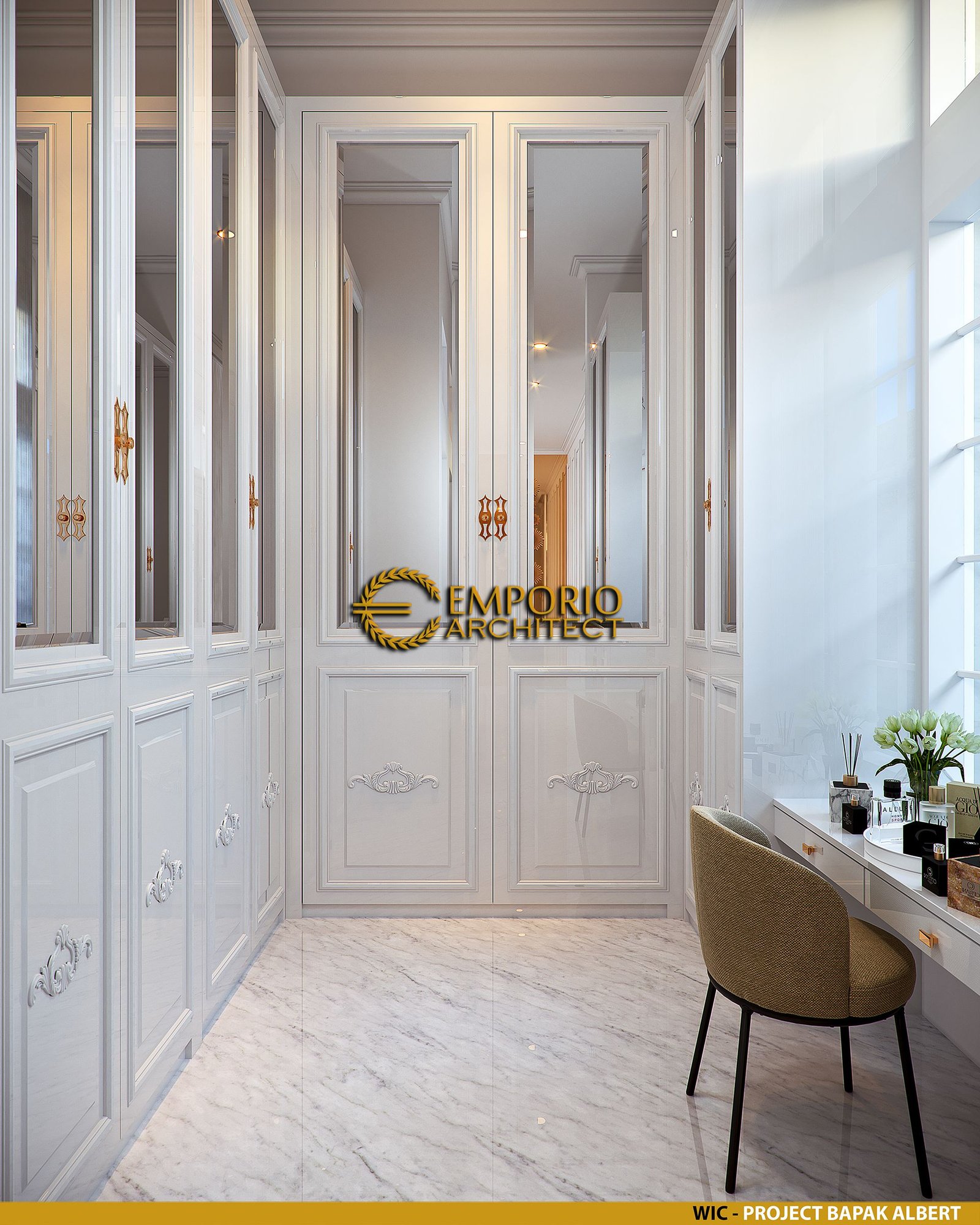 Desain Walk In Closet Interior Rumah Klasik 1.5 Lantai Bapak Albert di ...