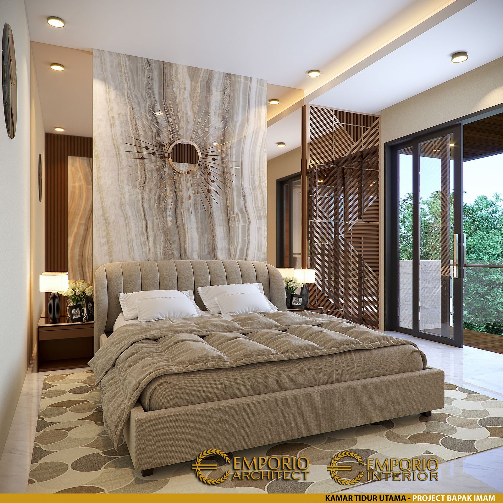 Desain Kamar Tidur Interior Rumah Modern 2 Lantai Bapak Imam di Bandung, Jawa Barat