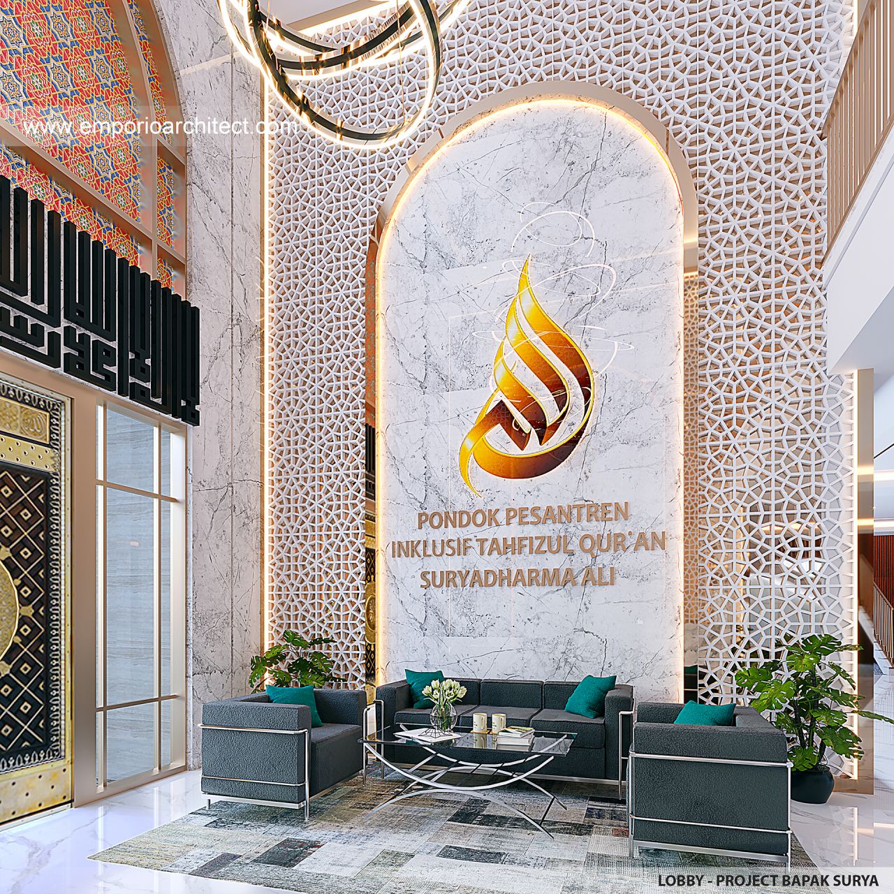 Desain Foyer Interior Pondok Pesantren Mediteran 2 Lantai Bapak SRY di ...