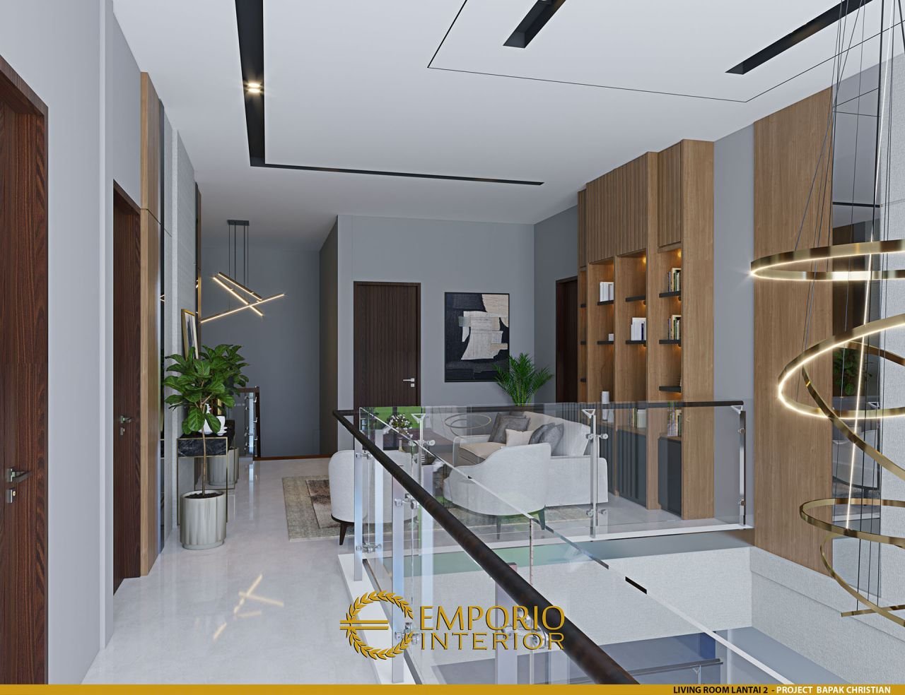 Desain Ruang Keluarga Interior Rumah Bapak Christian Di BSD Tangerang 