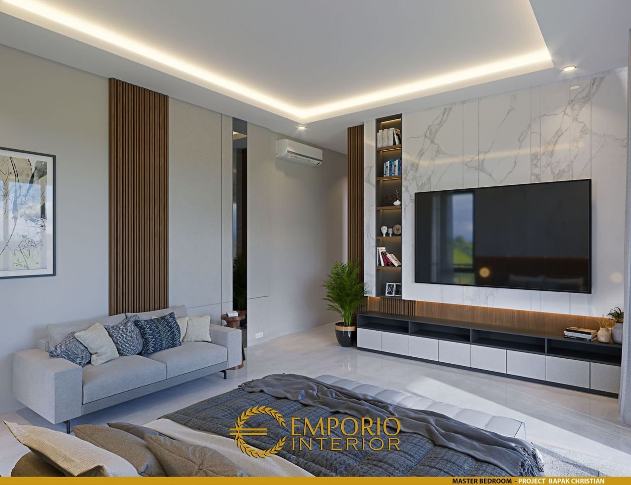 Desain Kamar Tidur Interior Rumah Bapak Christian Di BSD Tangerang 