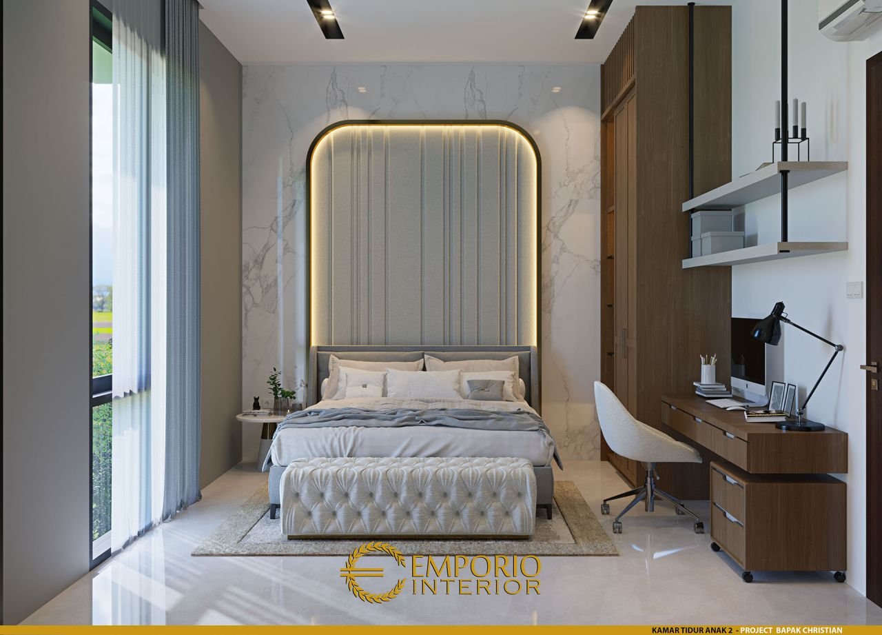 Desain Kamar Tidur Interior Rumah Bapak Christian Di BSD Tangerang 