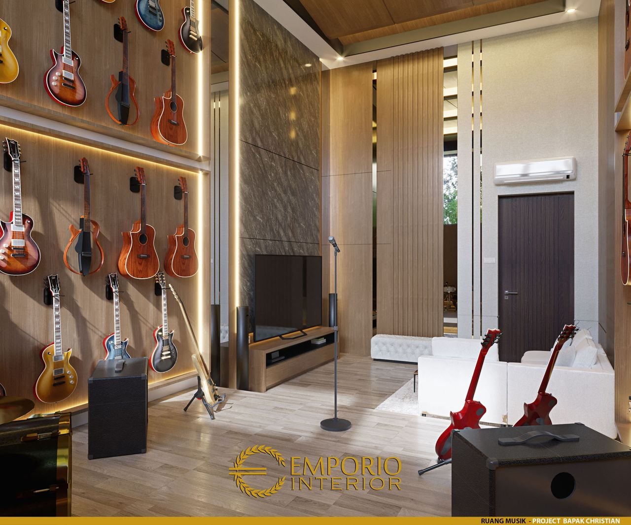 Desain Ruang Studio Musik Interior Rumah Bapak Christian Di BSD 