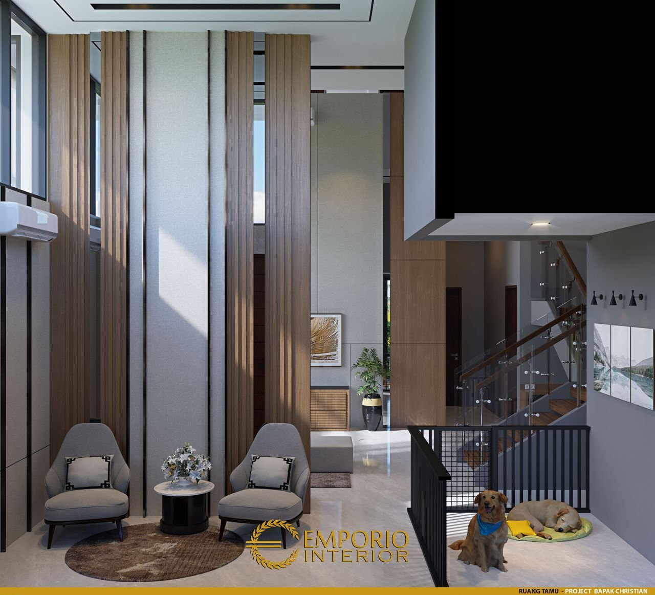 Desain Ruang Tamu Interior Rumah Bapak Christian Di BSD Tangerang 