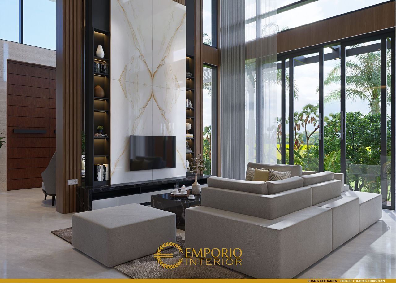 Desain Ruang Keluarga Interior Rumah Bapak Christian Di BSD Tangerang 