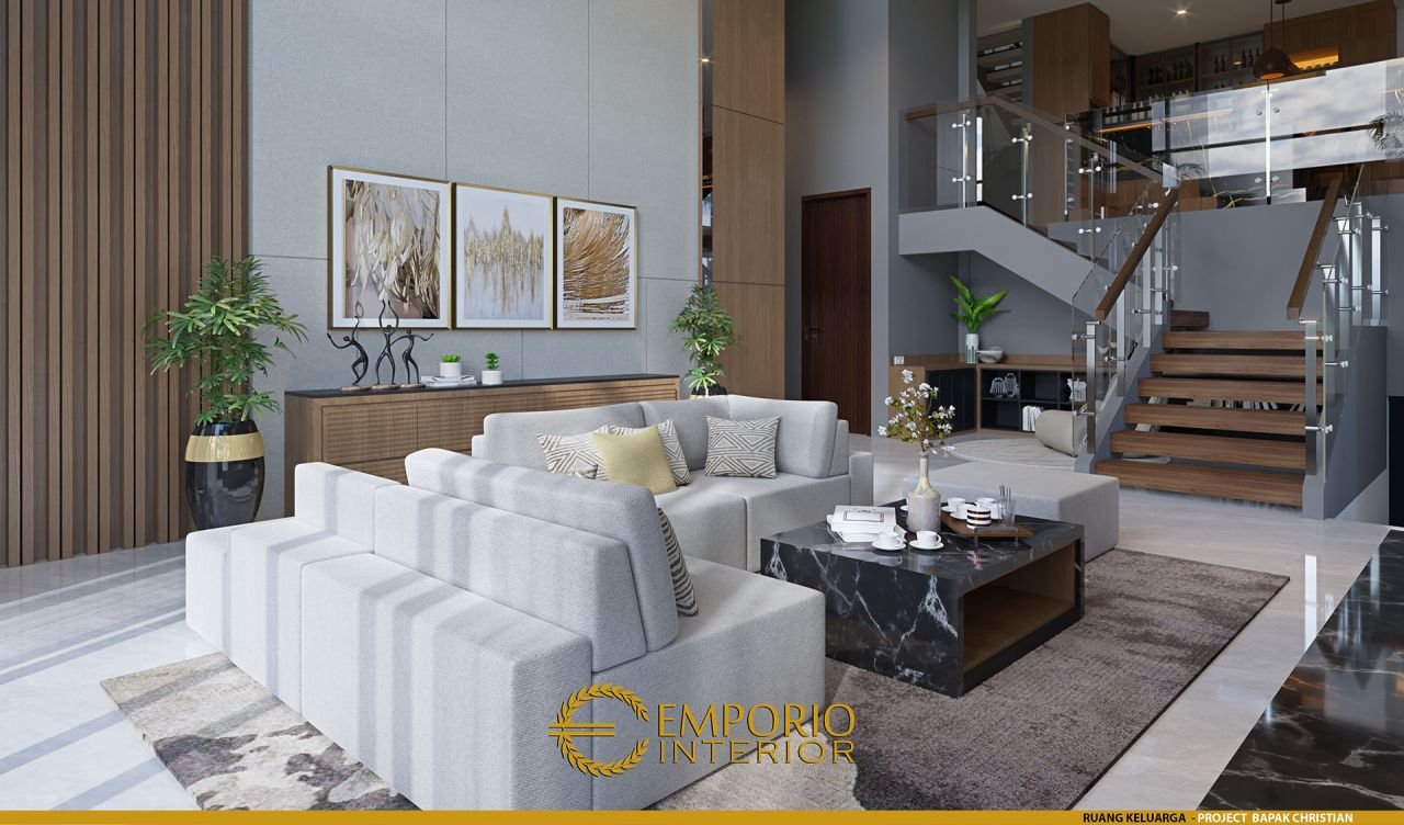 Desain Ruang Keluarga Interior Rumah Bapak Christian Di BSD Tangerang 