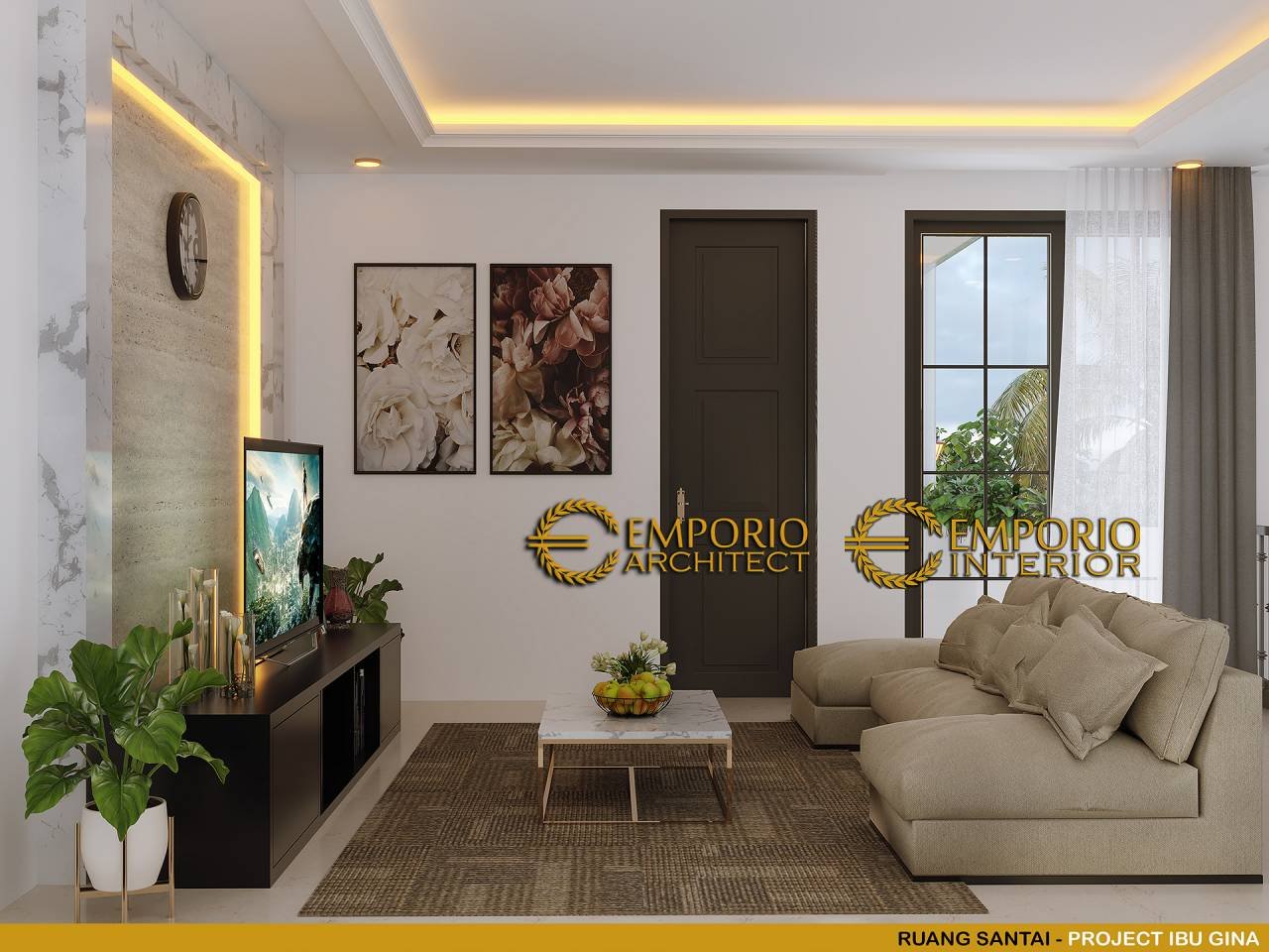 Desain Interior Rumah Classic 2.5 Lantai Ibu Gina Di ...