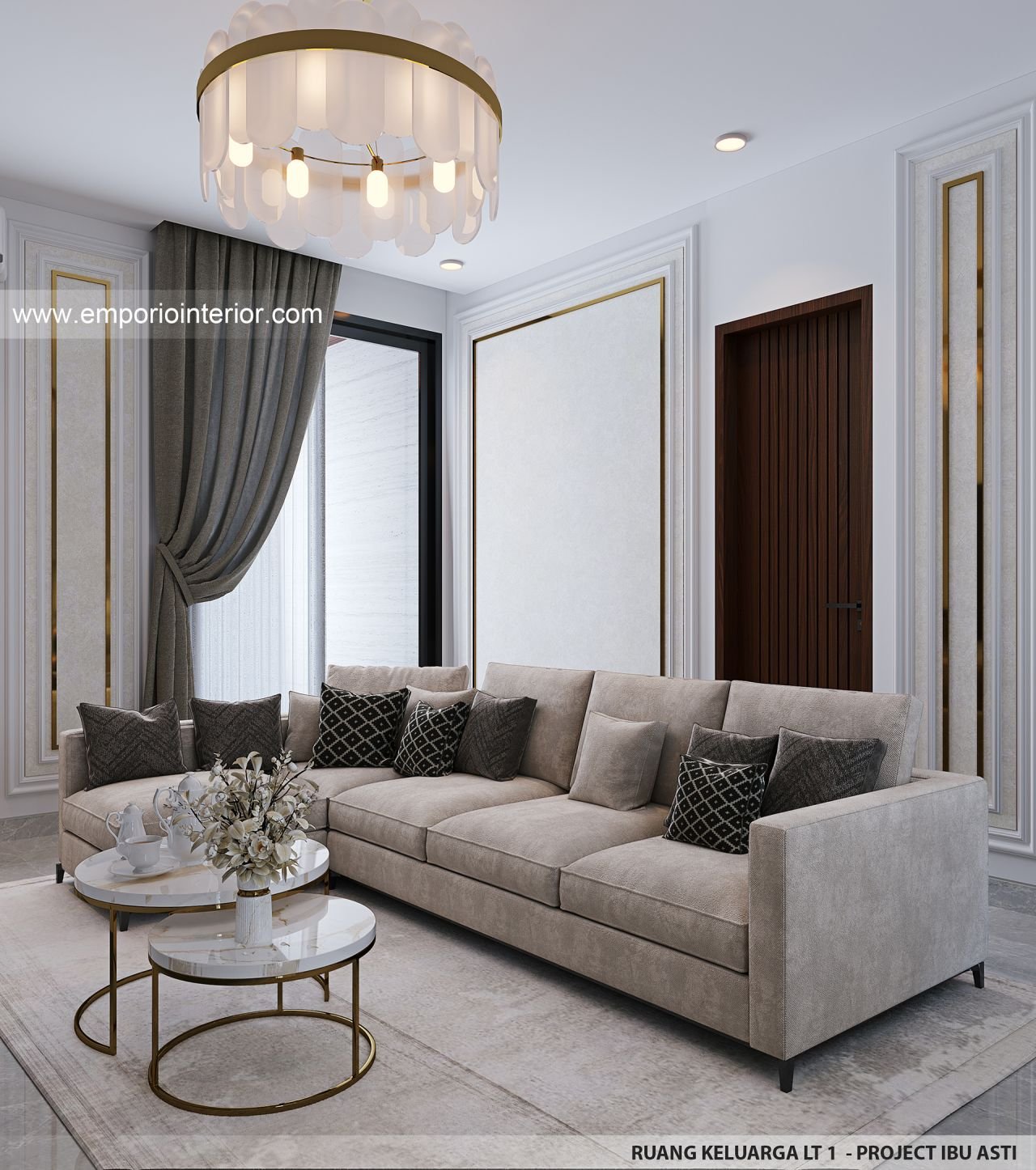 Desain Ruang Keluarga Interior Rumah Ibu AT di Jakarta #15285