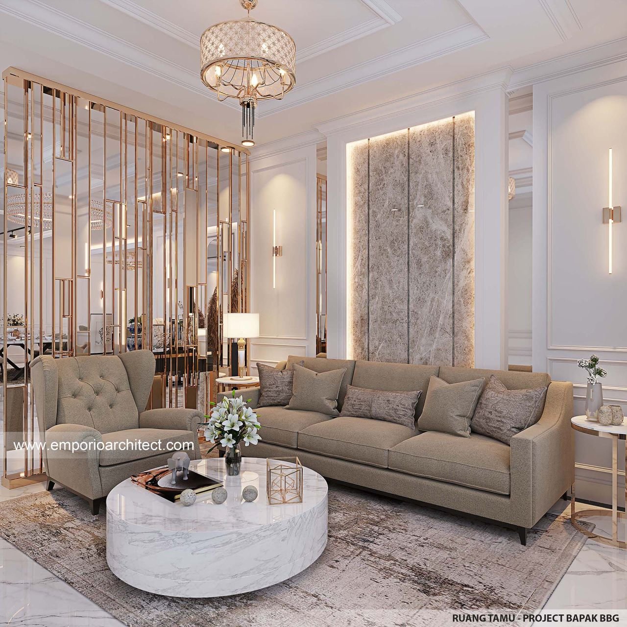 Desain Interior Rumah Klasik Modern 3 Lantai Bapak Bbg Di Jakarta ...