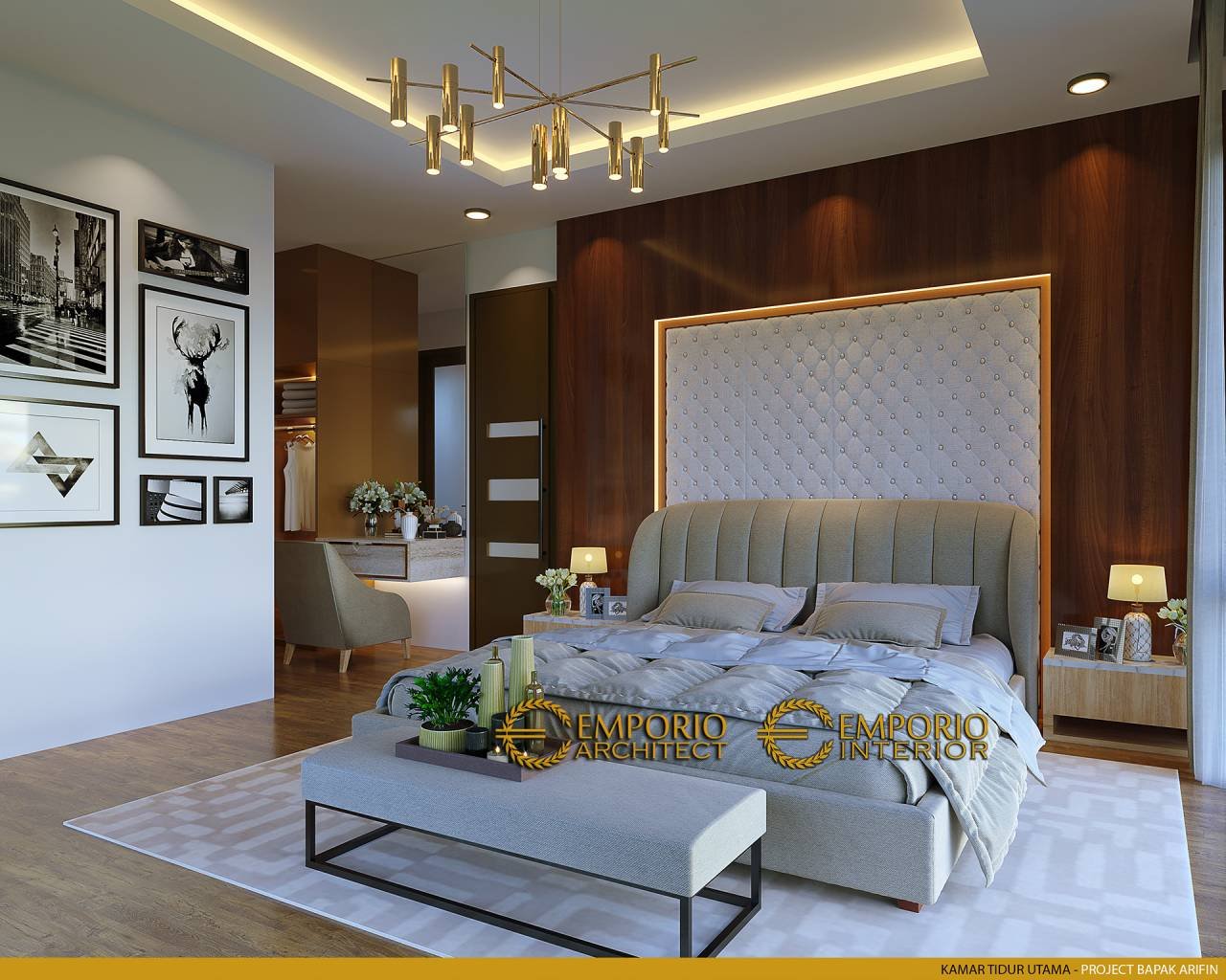 Desain Kamar Tidur Interior Rumah Modern 2 Lantai Bapak Arifin Di BSD 