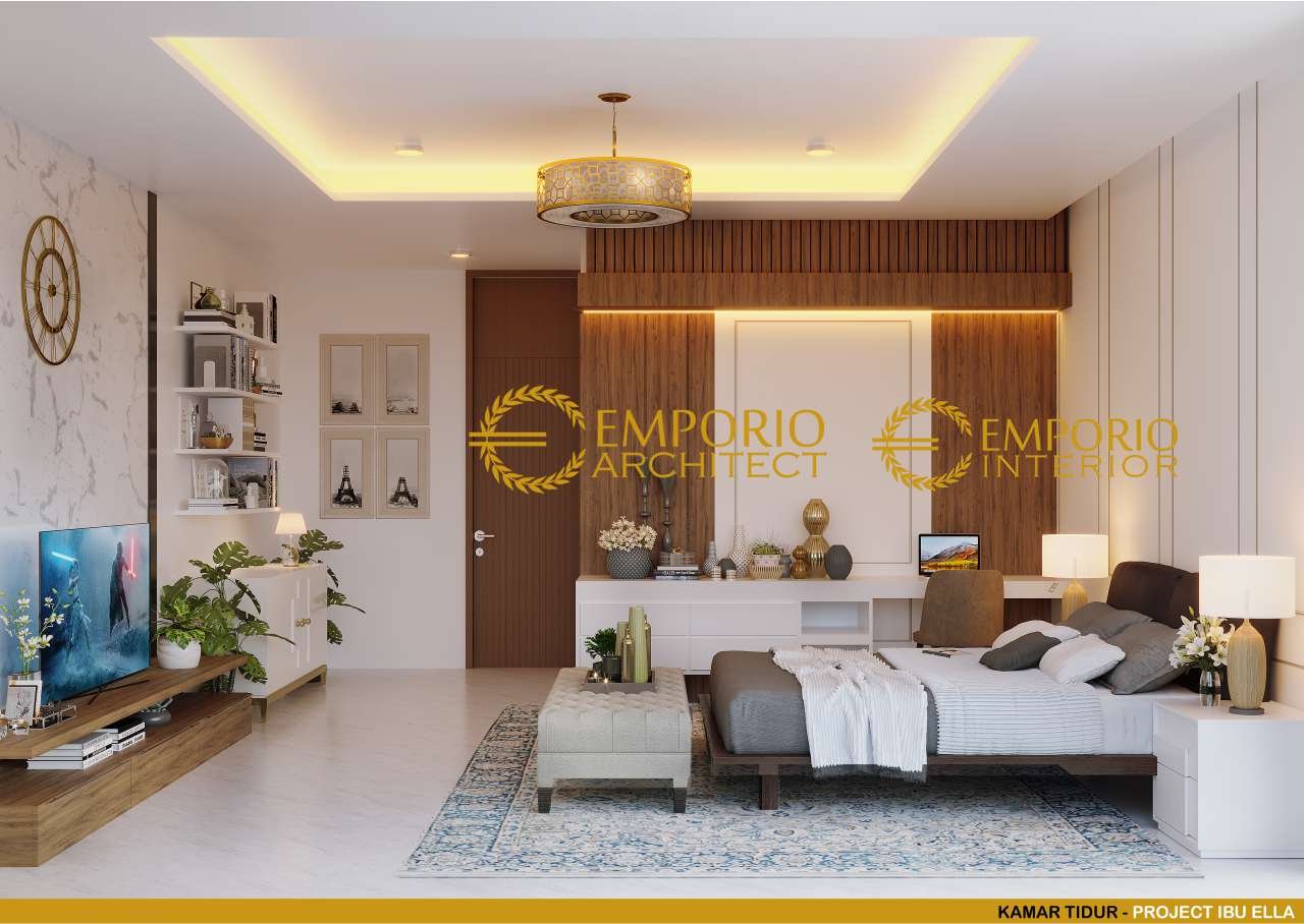 Desain Kamar Tidur Interior Rumah Modern 2 Lantai Ibu Ella di Jakarta ...