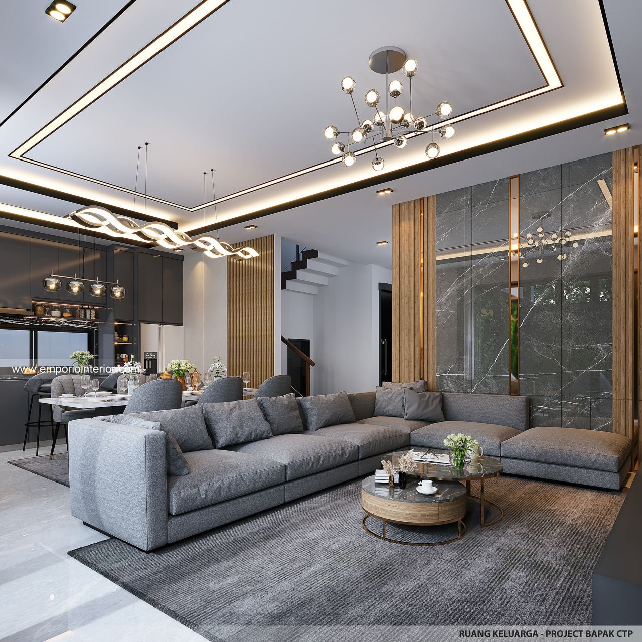 Desain Interior Rumah Modern 3 Lantai Bapak Ctp Di Surabaya Desain ...
