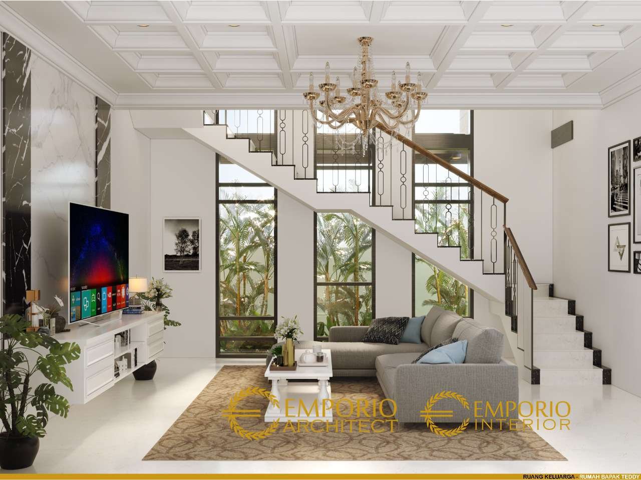 View Detail Desain Ruang Keluarga Interior Rumah Modern 3 Lantai Bapak ... Daryl Interior