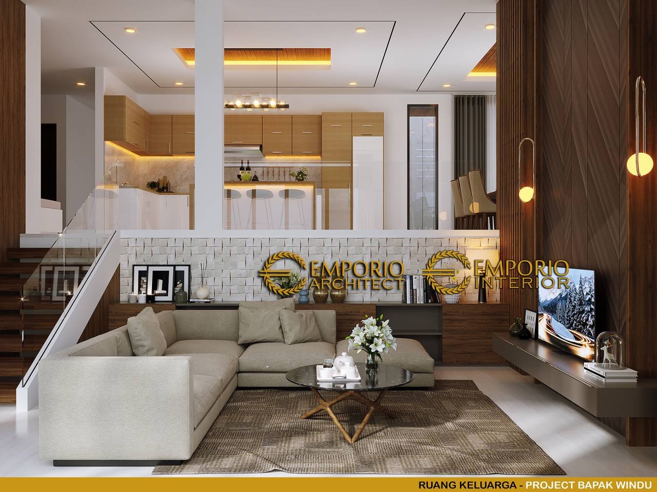 Desain Ruang Keluarga Interior Rumah Modern 3 Lantai Bapak Windu di Bintaro, Jakarta Selatan