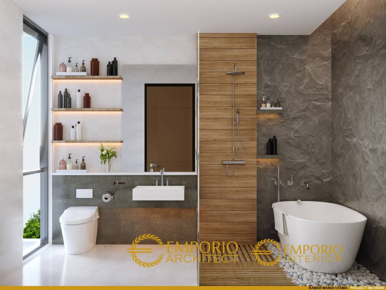 View Detail Desain Kamar Mandi Interior Rumah Modern 3 Lantai Ibu ... Design Interior