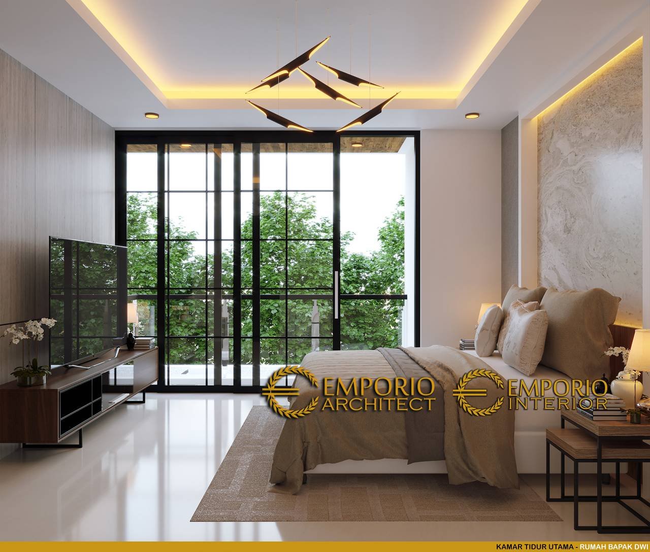 Desain Kamar Tidur Interior Rumah Modern Classic 2.5 Lantai Bapak Dwi