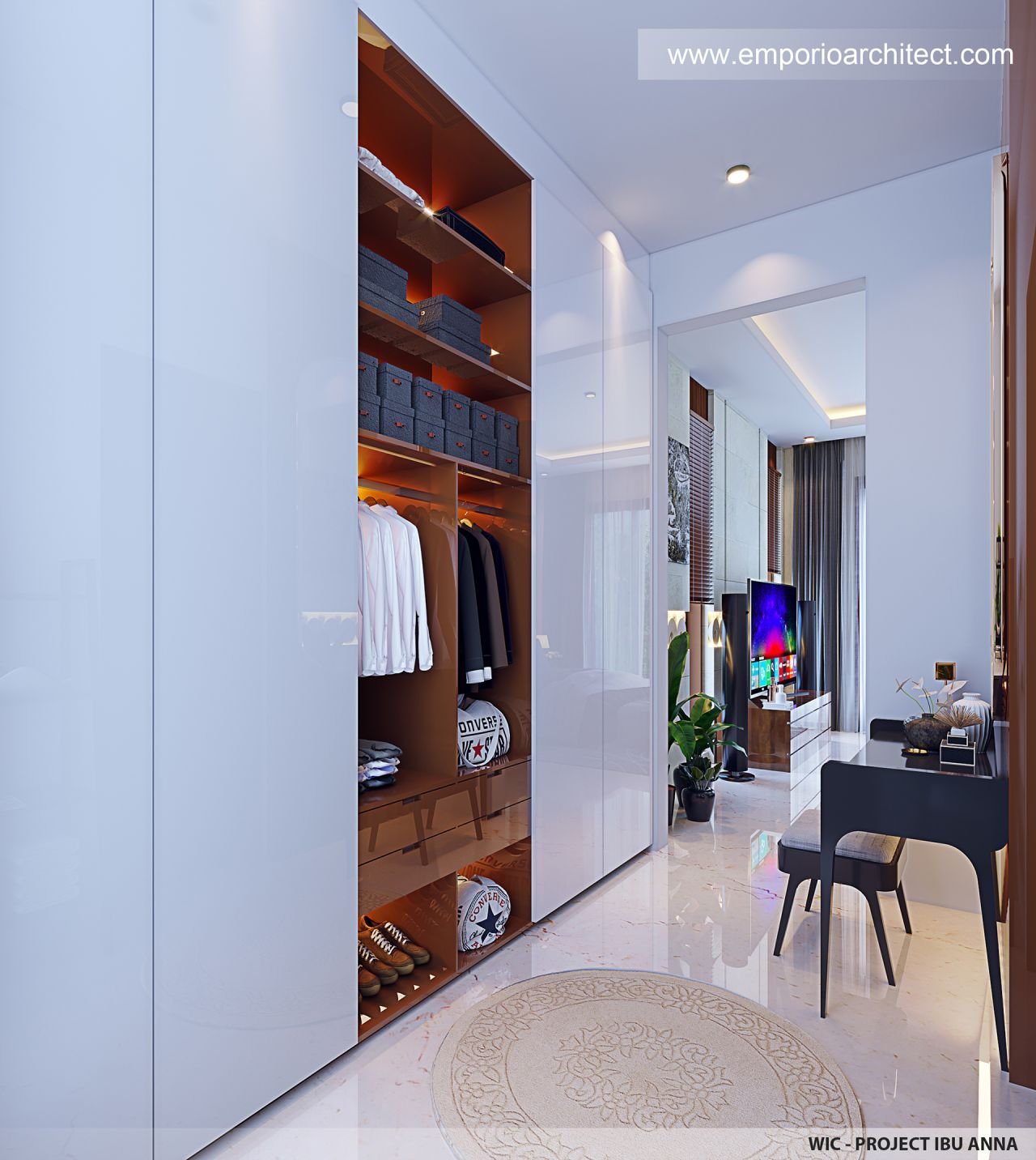 Desain Walk In Closet Interior Rumah Villa Bali 2 Lantai Ibu Anna di ...