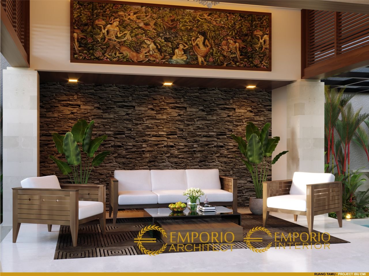 Desain Interior Rumah Villa Bali 2 Lantai Ibu Emi Di Medan Sumatera Utara