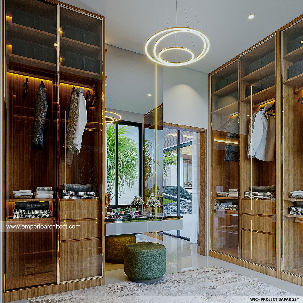 Desain Walk In Closet Interior Villa Modern 2 Lantai Bapak SST di Bogor ...